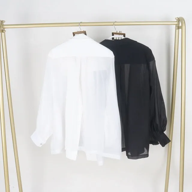 Pre Order:  Solid Belted Pleated Loose Blouse