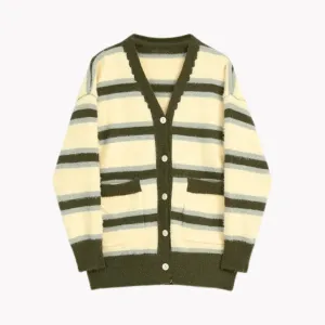 Pre Order:  Tri-Color Striped Oversized Knit Sweater