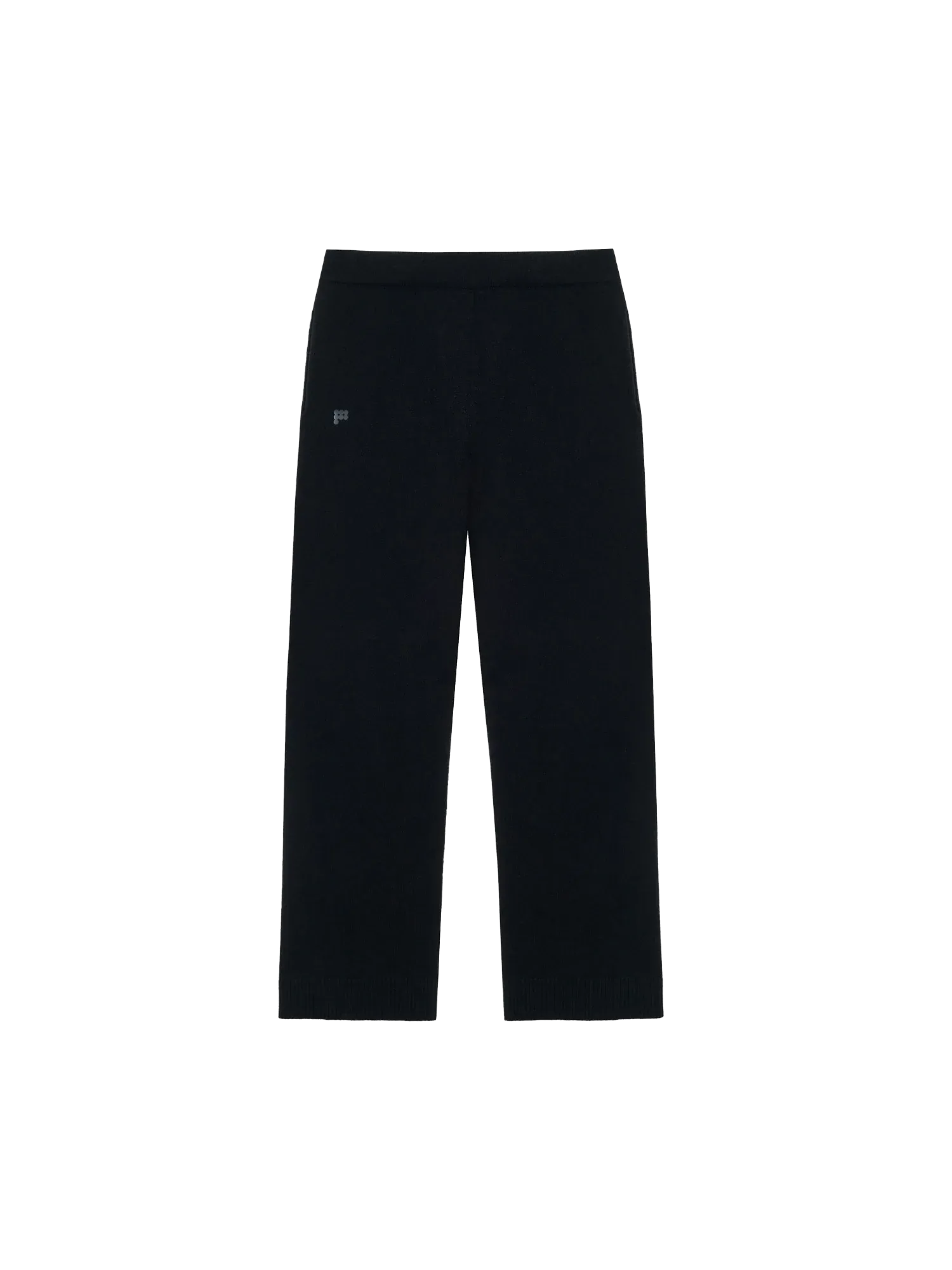 Recycled Cashmere Loose Track Pants—black