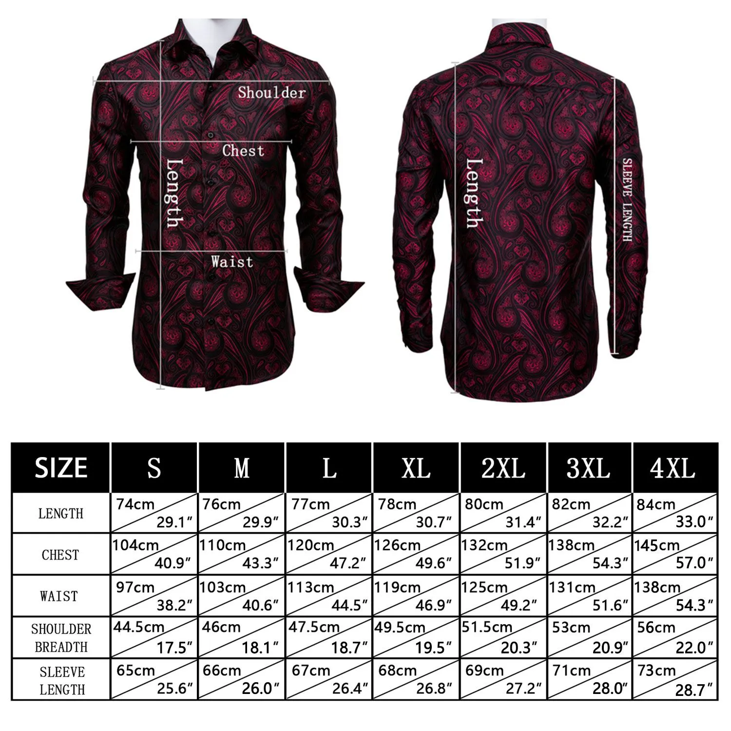 Silver Purple Paisley Style Silk Men's Long Sleeve Shirt