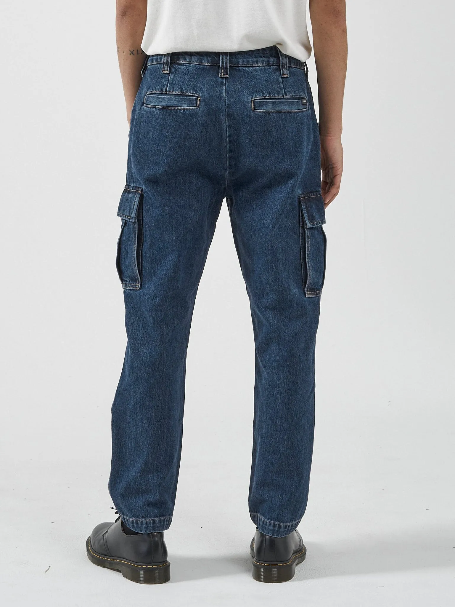 Slacker Denim Cargo Jean - Dark Rinse Blue