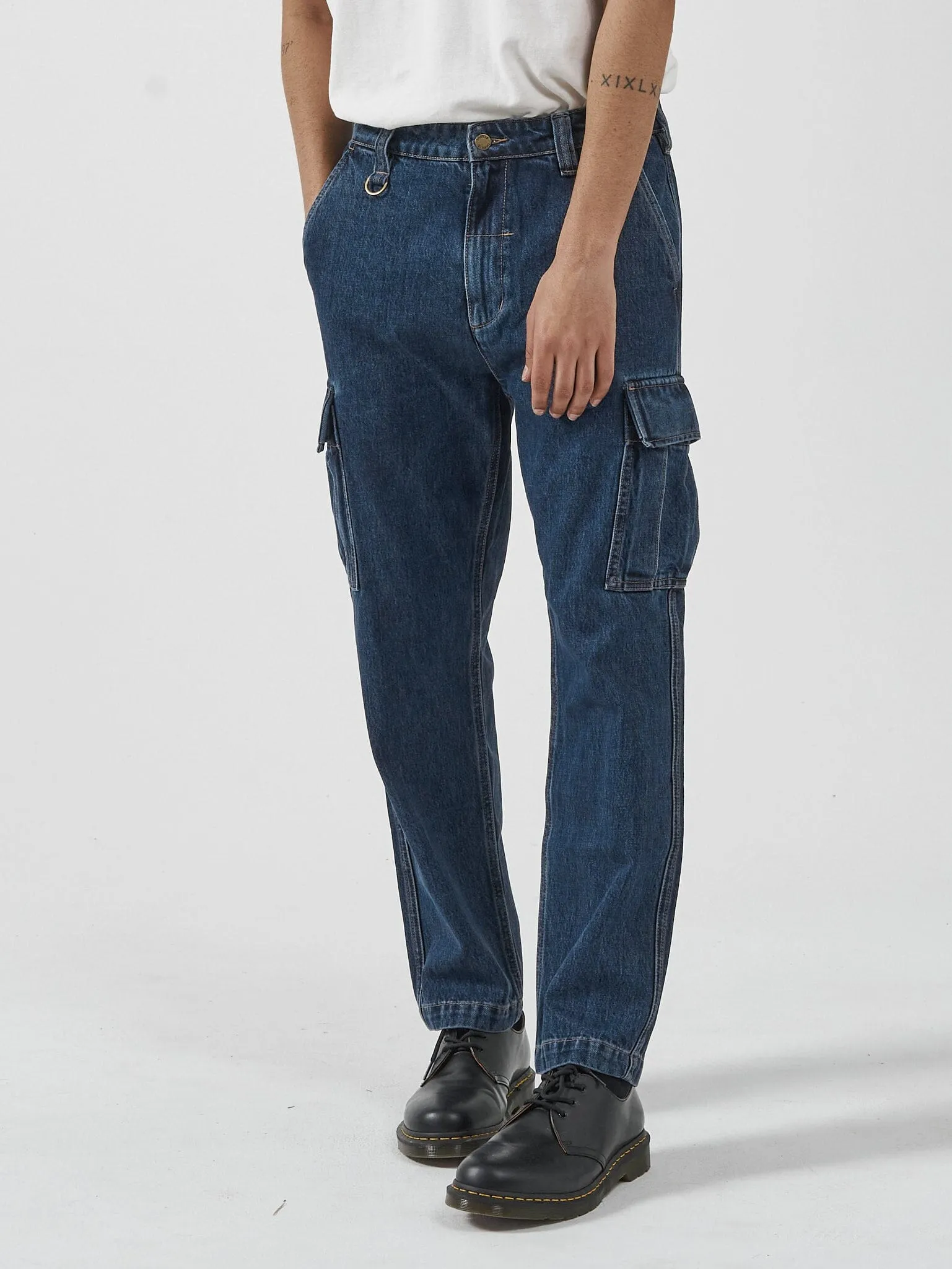 Slacker Denim Cargo Jean - Dark Rinse Blue