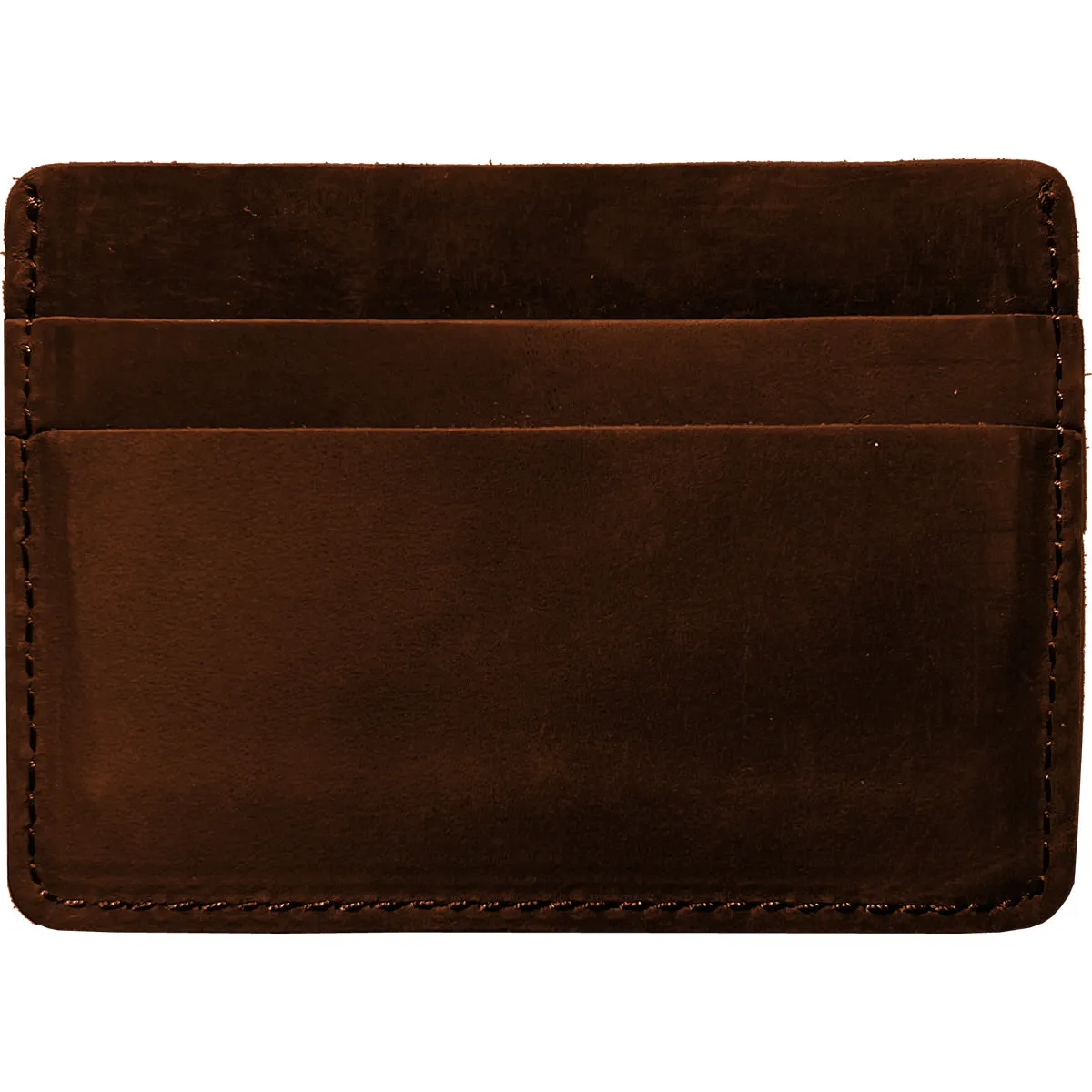 Slim Dark Brown Leather Credit Card Holder Wallet