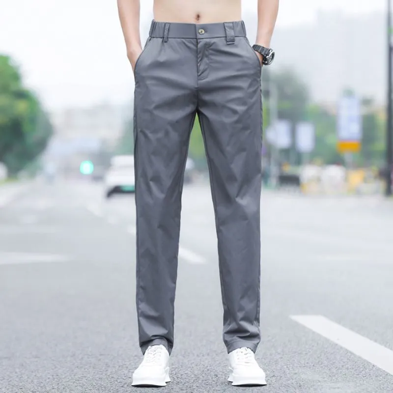 Slim-Fit Straight Lightweight Breathable Pants