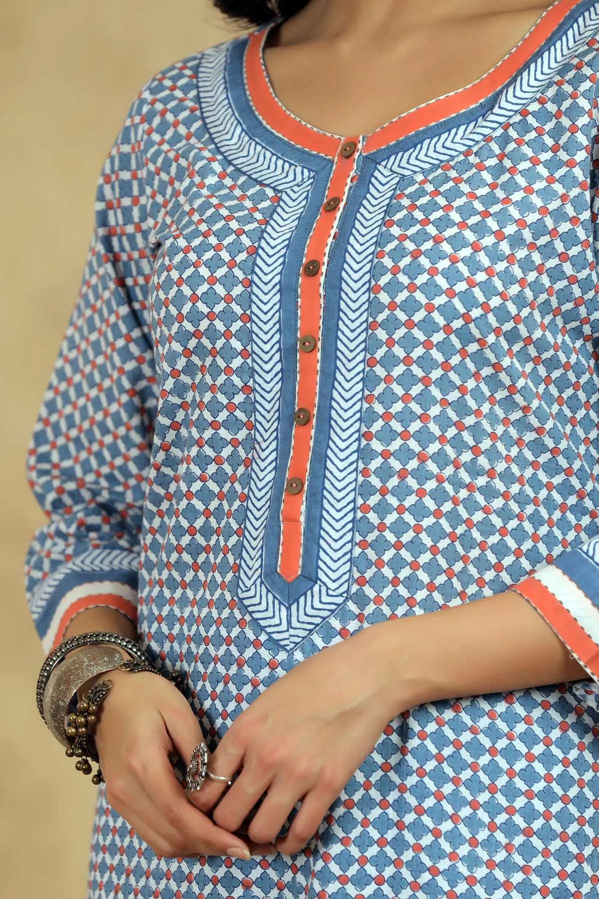 Straight Fit Kurta In Sky Blue Color