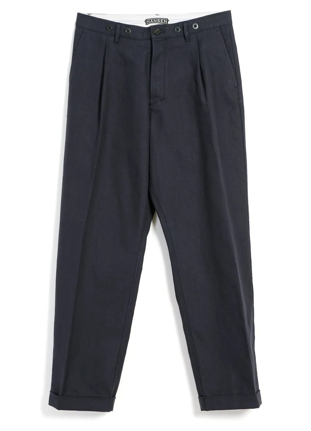 SUNE | Pleated Wide Cut Trousers | Dark Blue