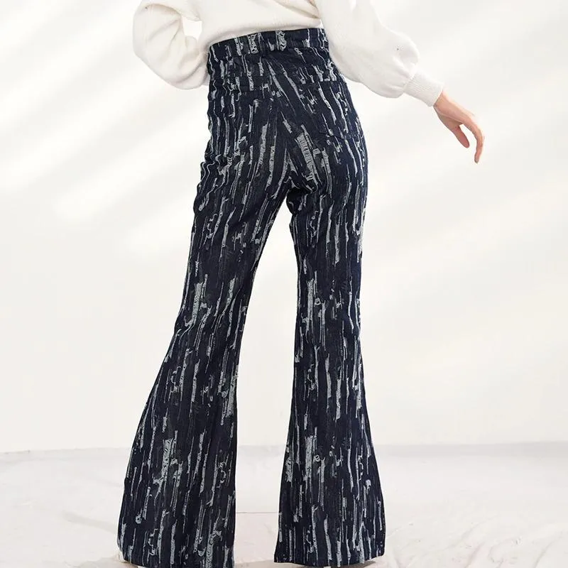 Takarra High Waist Denim Pants - Deep Blue