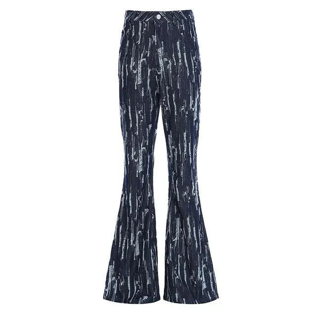 Takarra High Waist Denim Pants - Deep Blue