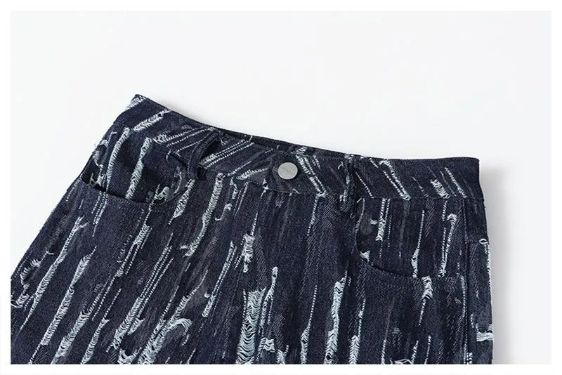 Takarra High Waist Denim Pants - Deep Blue