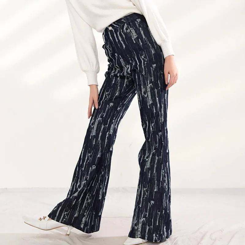 Takarra High Waist Denim Pants - Deep Blue