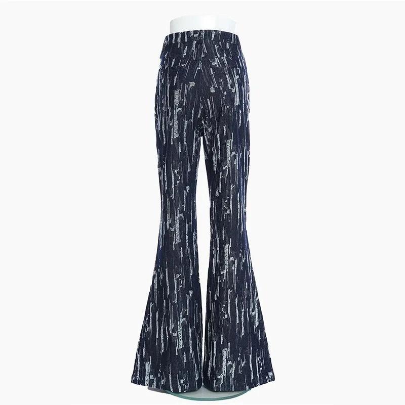 Takarra High Waist Denim Pants - Deep Blue