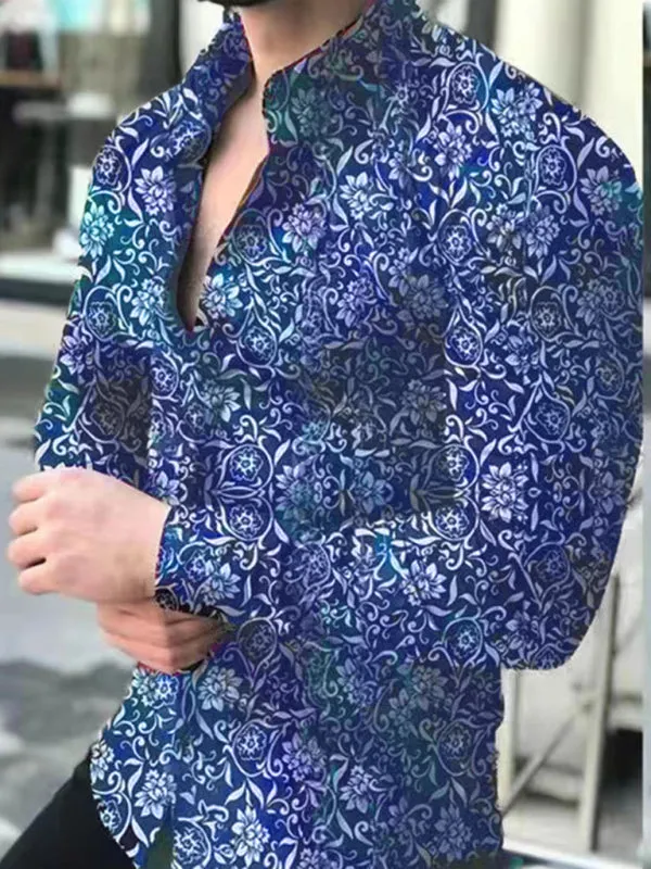 TEEK - Floral Print Slim Fit Buttoned Shirt