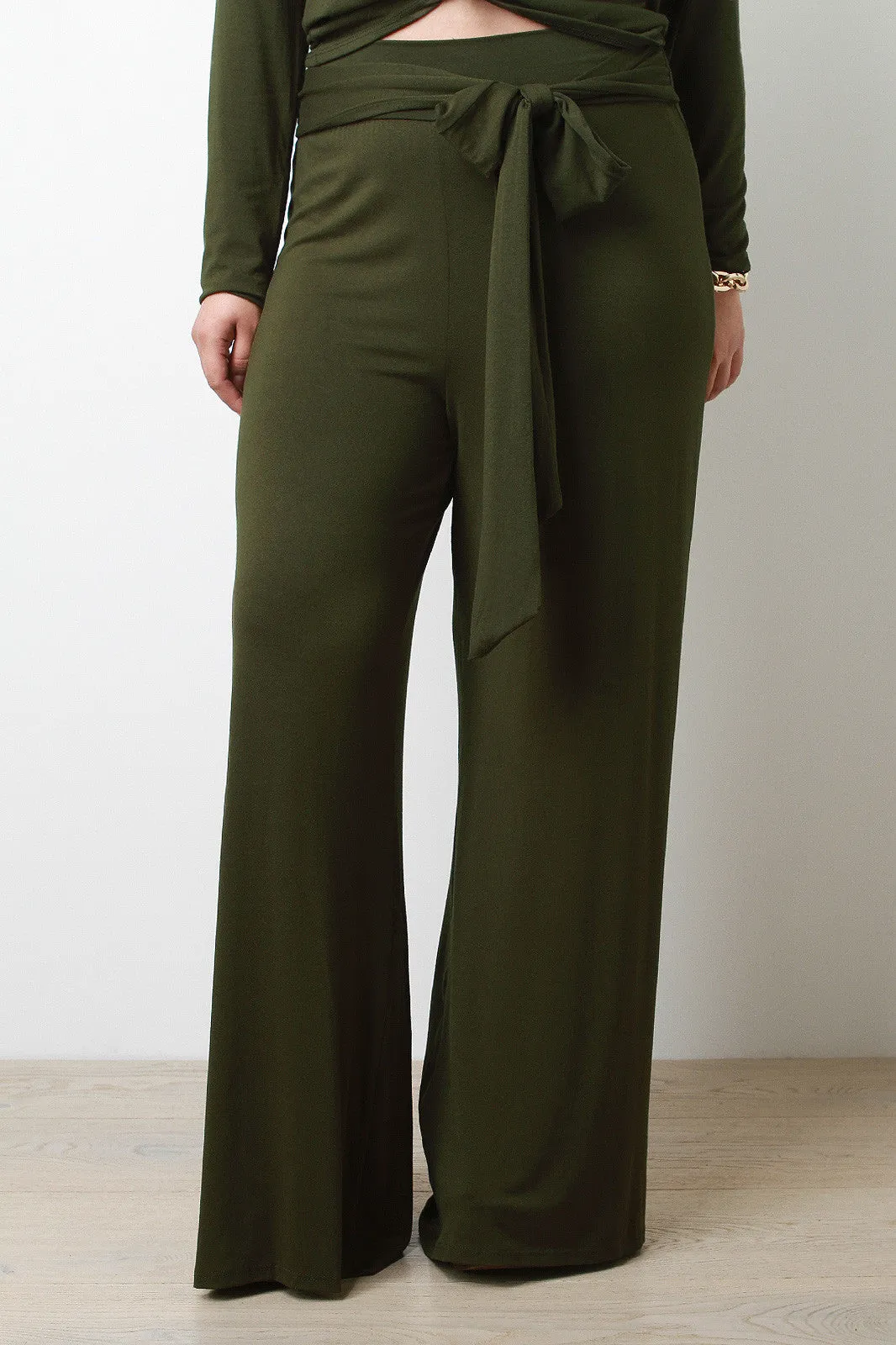 Tied Front Wide Leg Pants