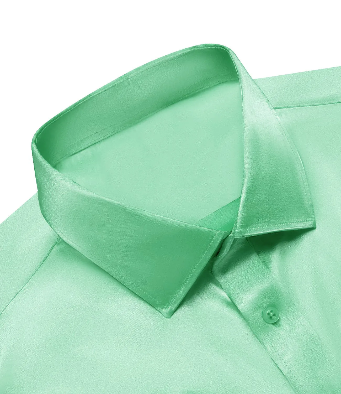 Ties2you Dress Shirt Design Fern Green Solid Mens Short Sleeve Button Up Shirt