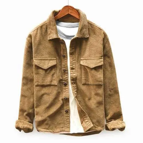 Turn Down Collar Corduroy Jacket