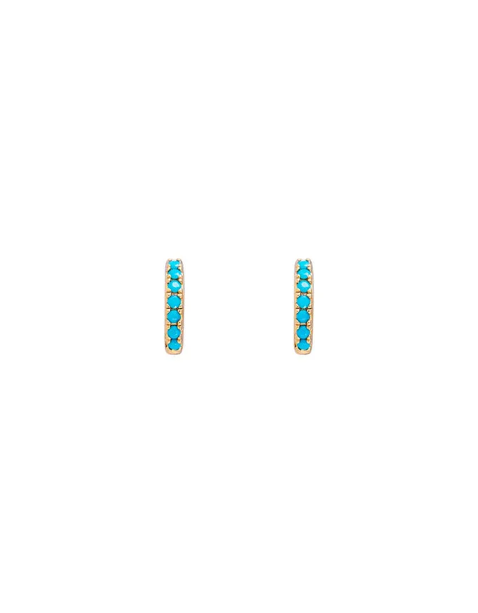 Turquoise Pave Huggies