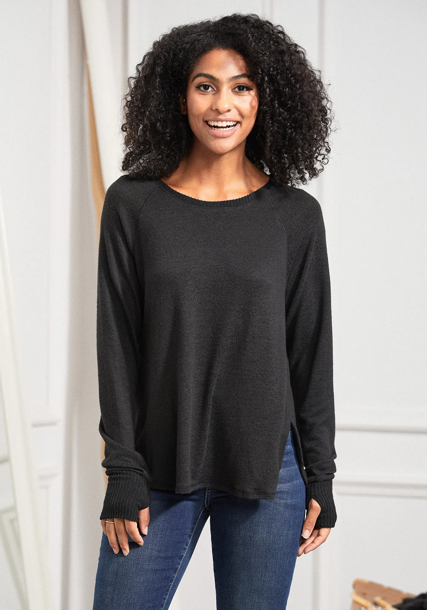 UltraEase Split Hem Long Sleeve (Black)