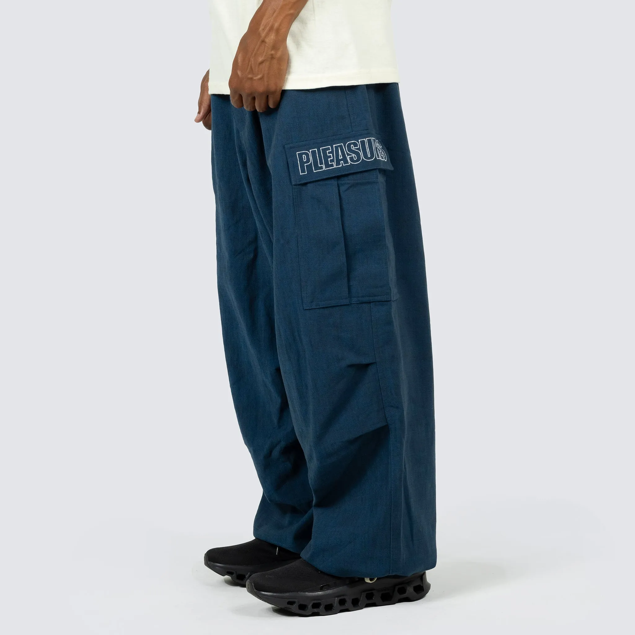 VISITOR WIDE FIT CARGO PANTS (Washed Navy)