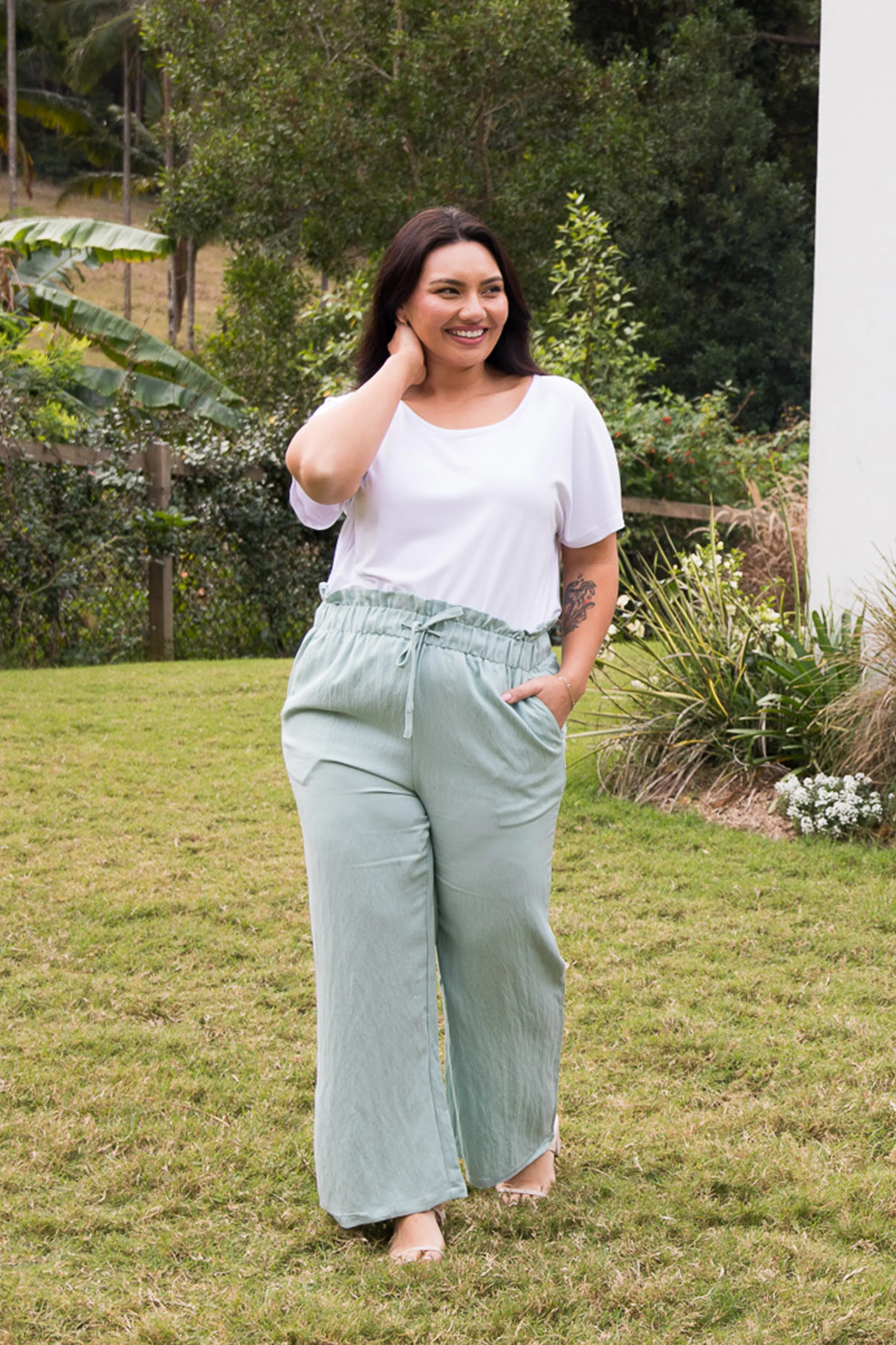 Wide Leg Olivia Pant | Mint