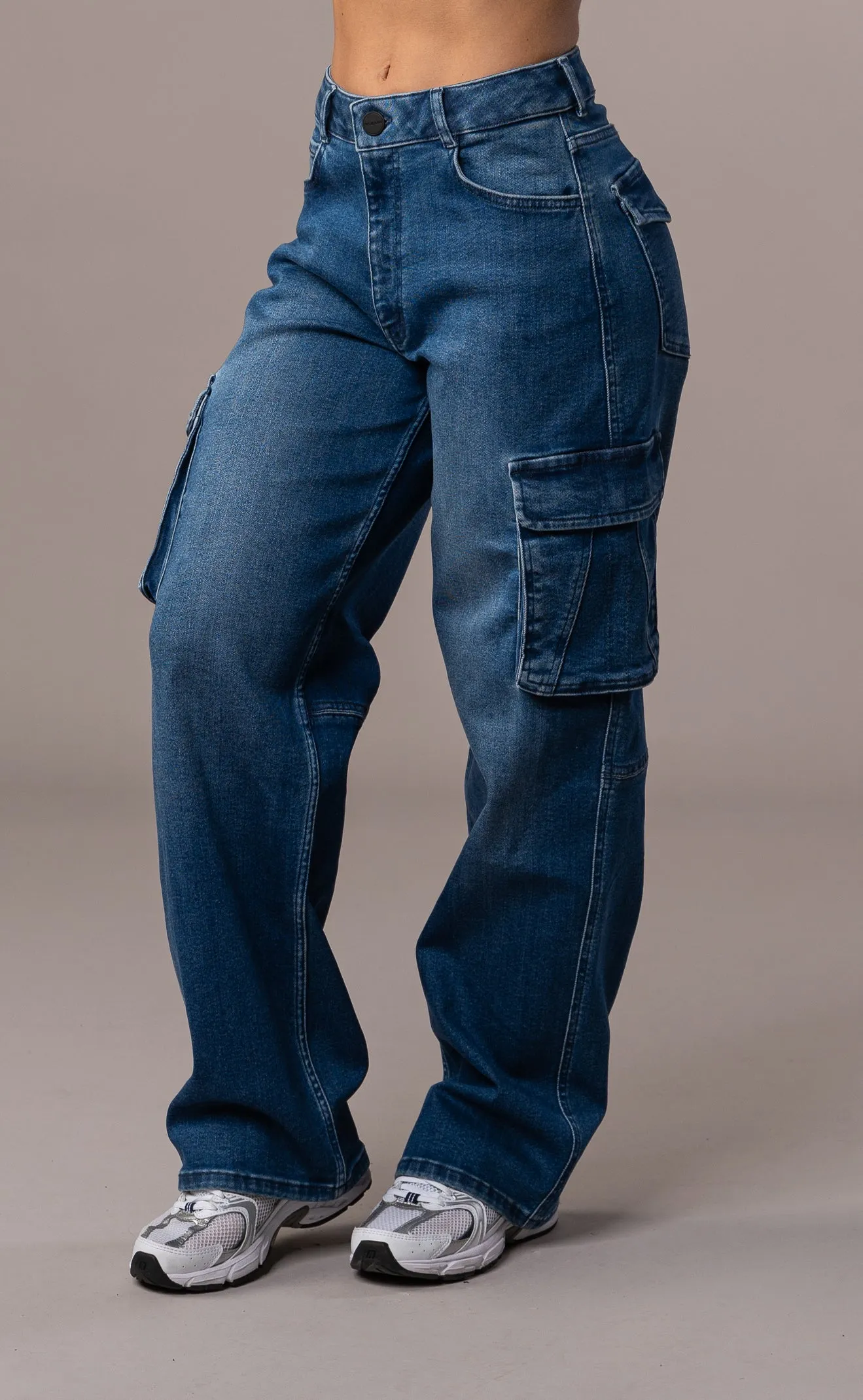 Womens Cargo Fitjeans - Azure Blue