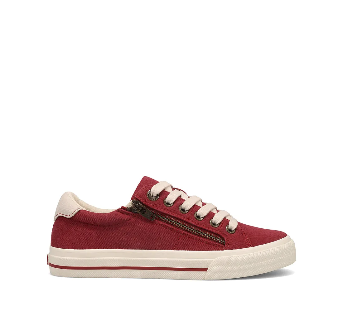 Women's Taos Z Soul Color: Crimson/Ecru Distressed