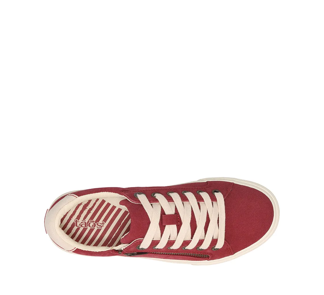 Women's Taos Z Soul Color: Crimson/Ecru Distressed