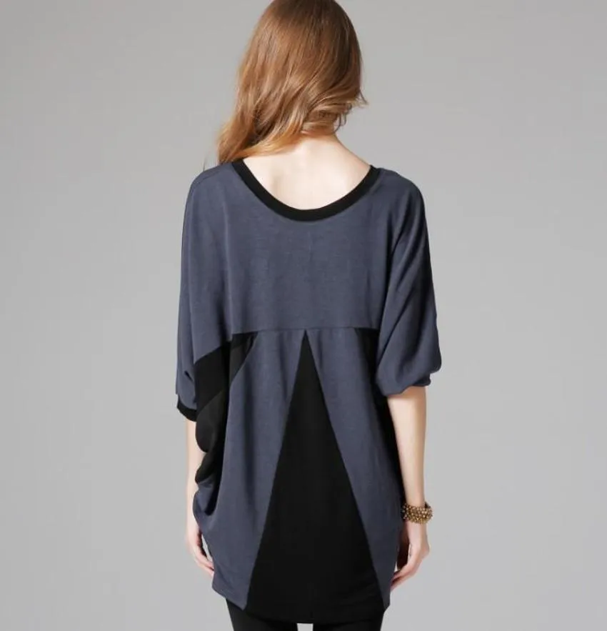 Womens Wide Neck Batwing Top