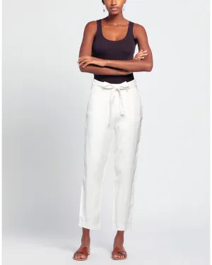 Yes Zee Linen Tie Waist Pants - White